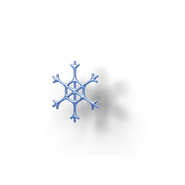 Snow flake 3D icon, view 2