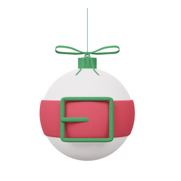 Ball (Santa) 3D icon, view 1