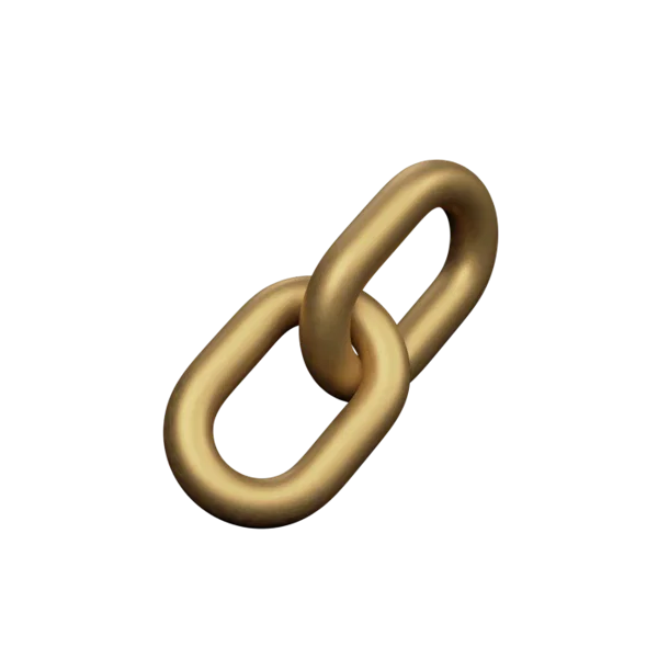Chain 3D icon, view 3