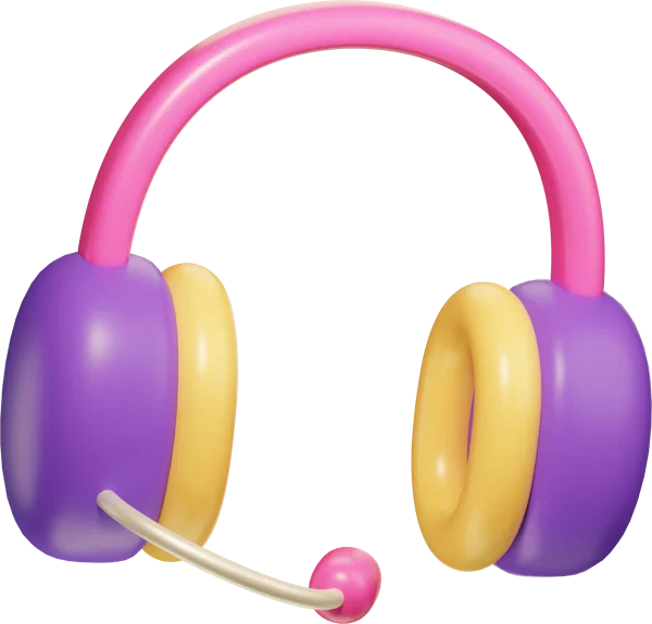 Headphones 3D icon, view 3