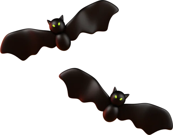 Bat 3D icon, view 1