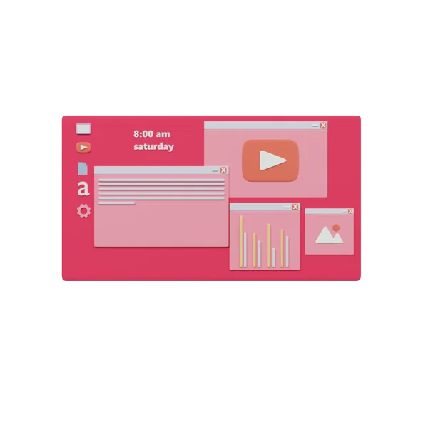 Screen 3D icon, view 1