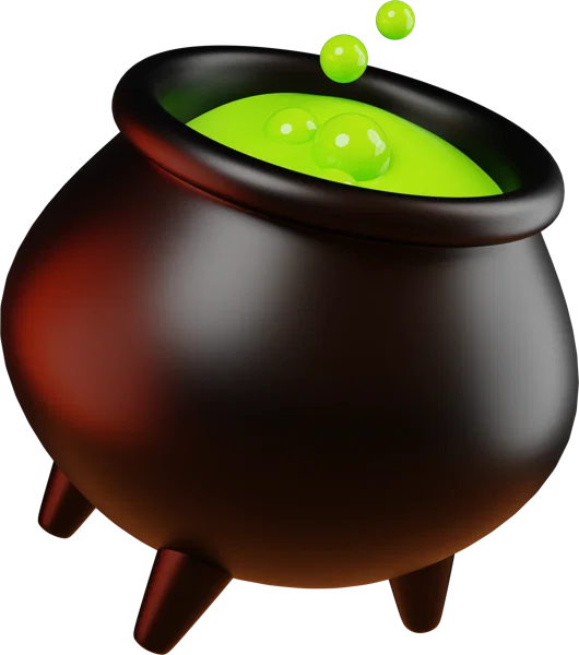 Cauldron 3D icon, view 3