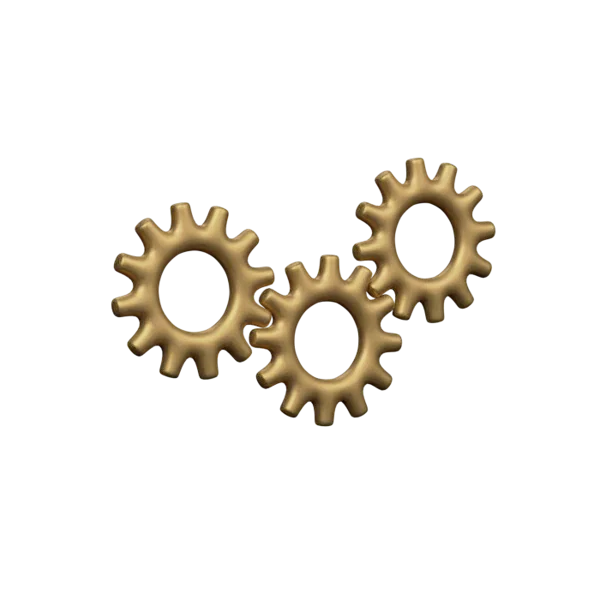 Cogs 2 3D icon, view 4