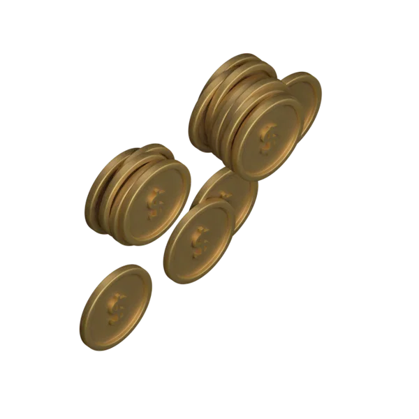 Gold Coins 3D icon, view 4
