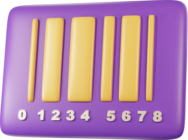 Barcode 3D icon, view 1