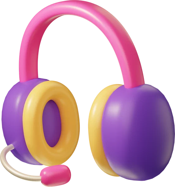 Headphones 3D icon, view 2