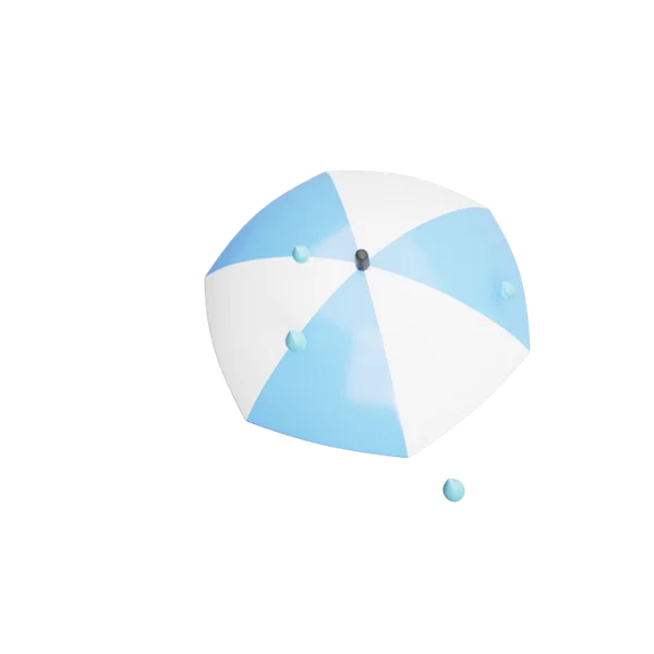 Umbrella rain 3D icon, view 4