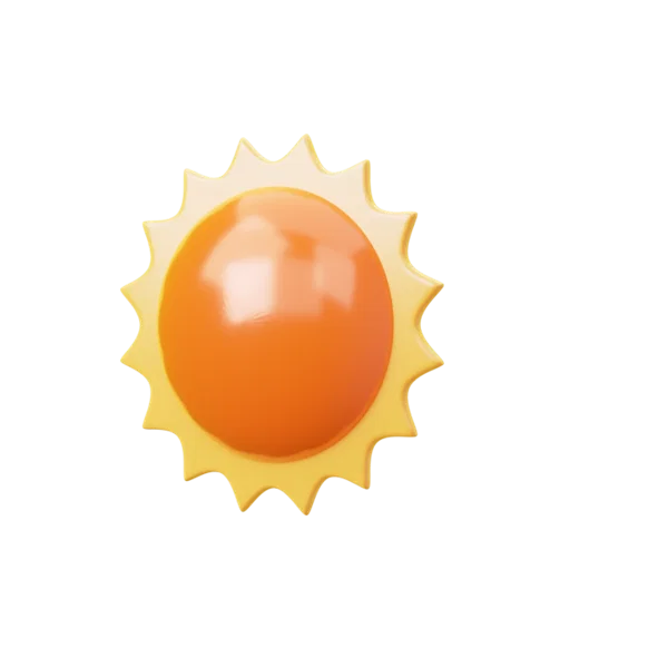 Sun 3D icon, view 2