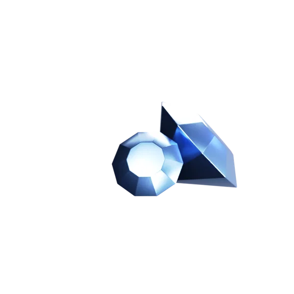 Diamond 3D icon, view 3