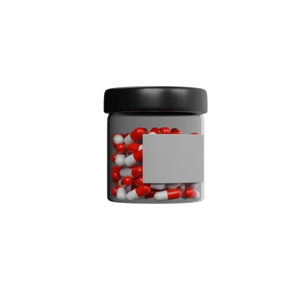 Pills in Vial 3D icon, view 3