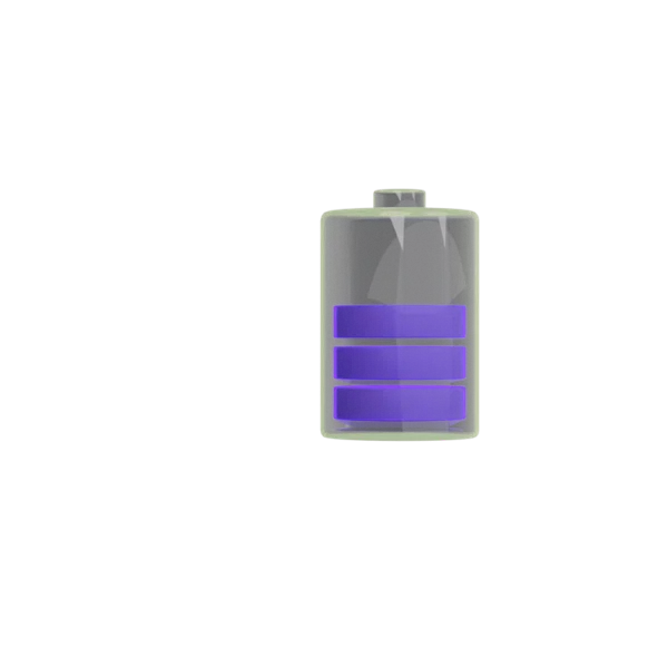 Battery - Half 3D icon, view 3