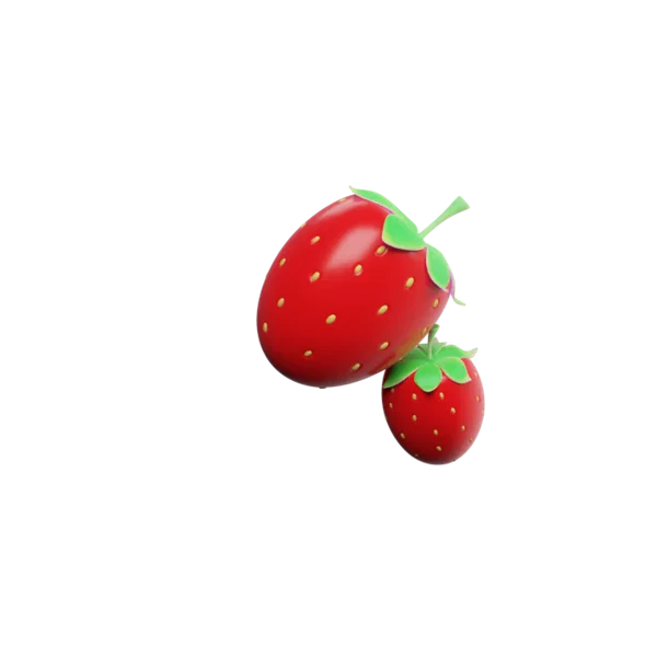 Strawberry 2 3D icon, view 3
