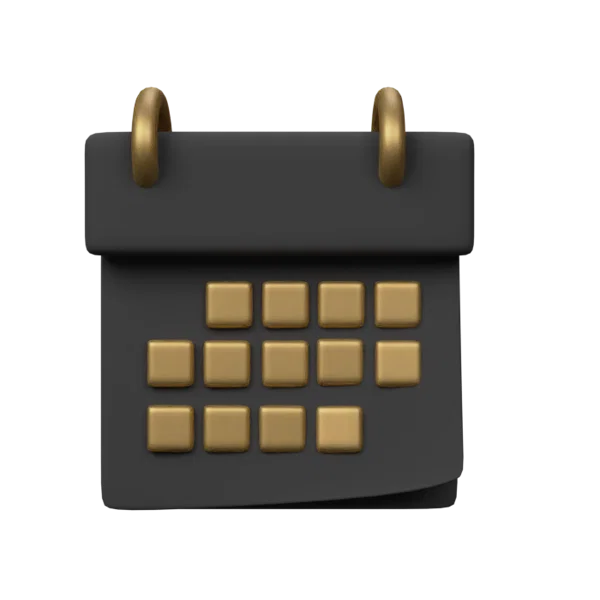Calendar 3D icon, view 2