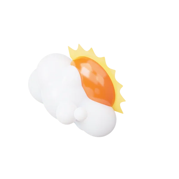 Sun under Clouds 3D icon, view 5