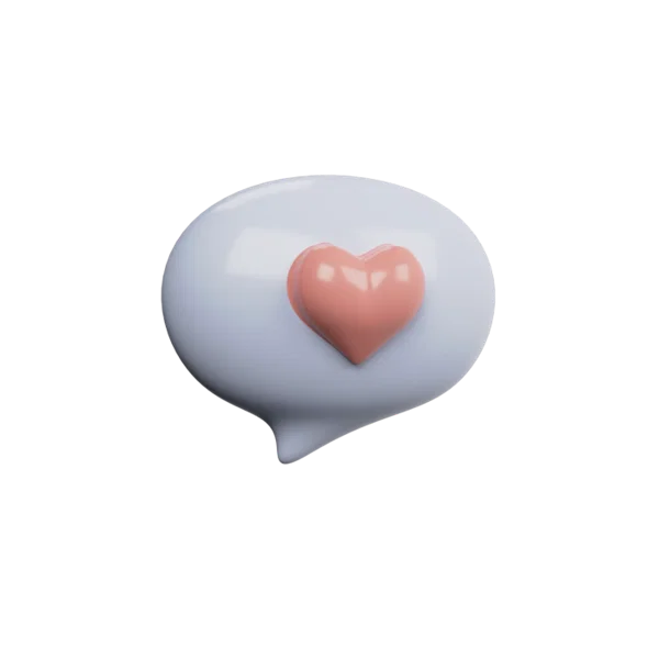 Heart Text 3D icon, view 3
