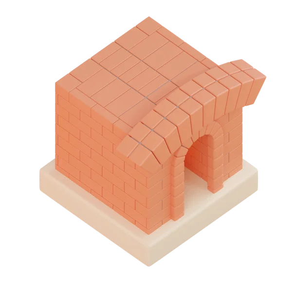Fireplace 3D icon, view 4