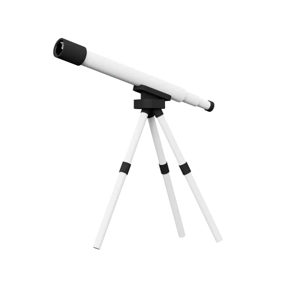 Telescope 3D icon, view 1