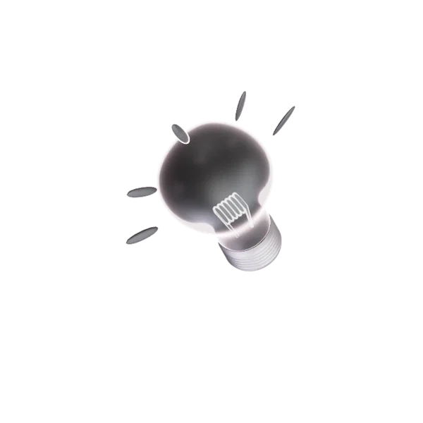 Bulb 3D icon, view 4