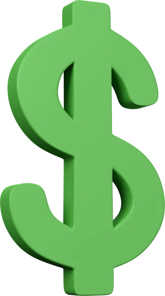 Dollar Sign 3D icon, view 1
