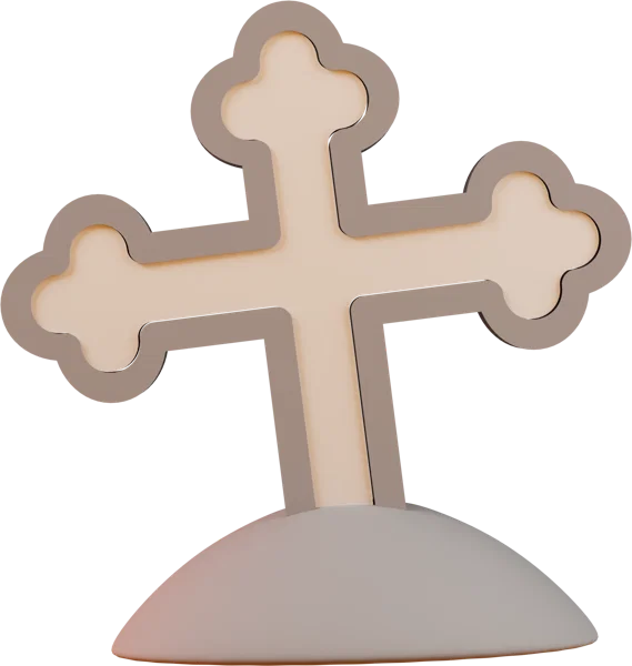 Cross 3D icon, view 1