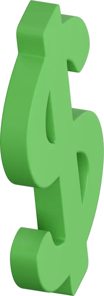 Dollar Sign 3D icon, view 4