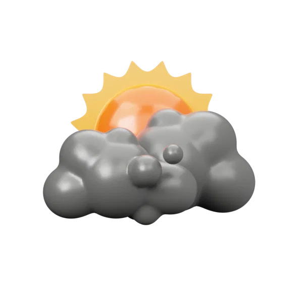 Sun under Stormyclouds 3D icon, view 1