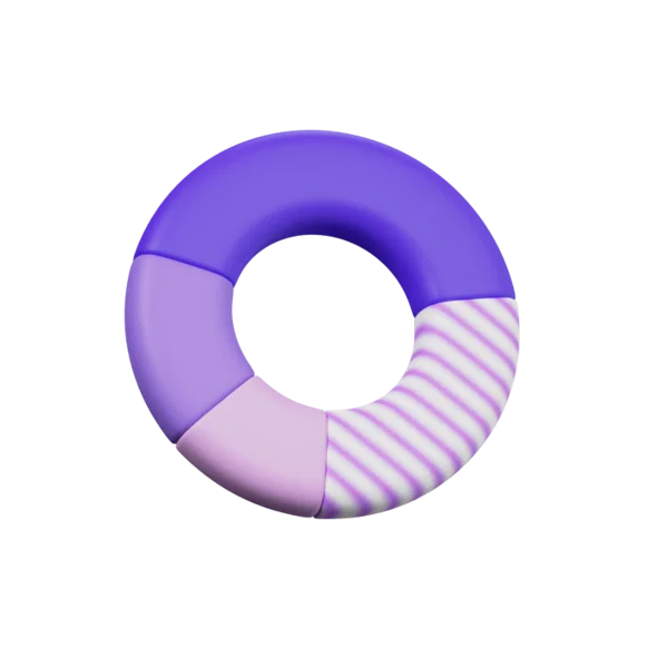 Donut Chart 3D icon, view 1