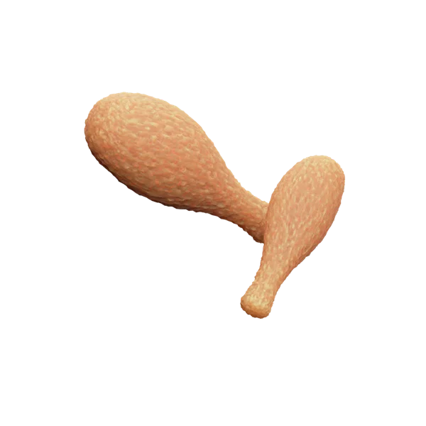 Chicken Drumsticks 3D icon, view 3