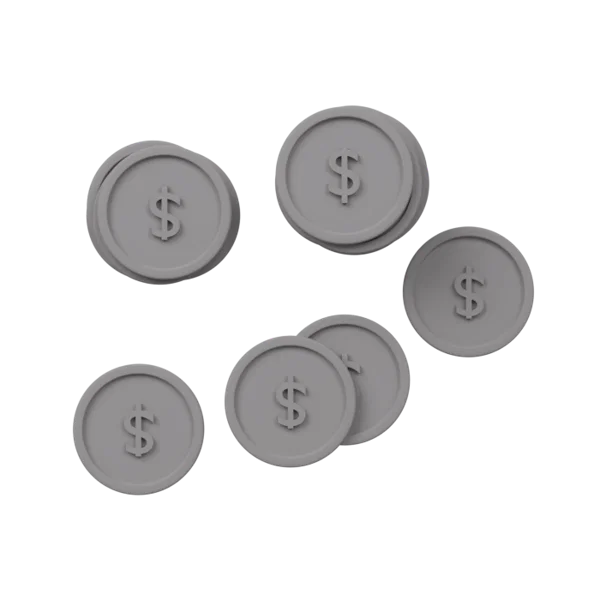 Coins 3D icon, view 1