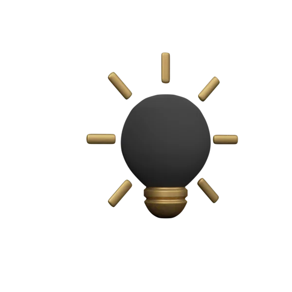 Bulb 3D icon, view 3