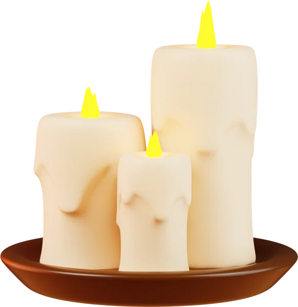 Candle 3D icon, view 1