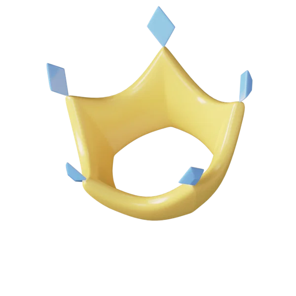 Crown 3D icon, view 5