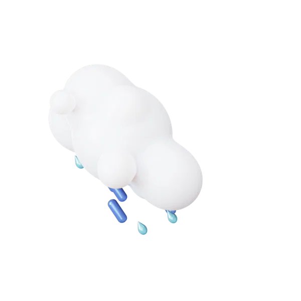 Cloud raining 3D icon, view 5