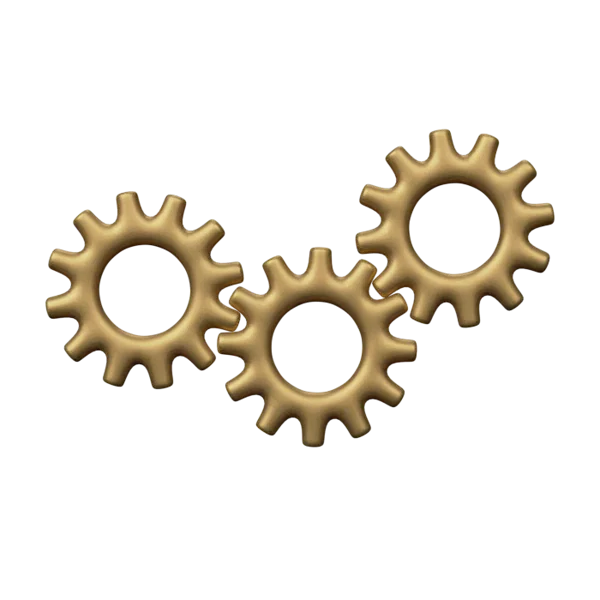 Cogs 2 3D icon, view 2