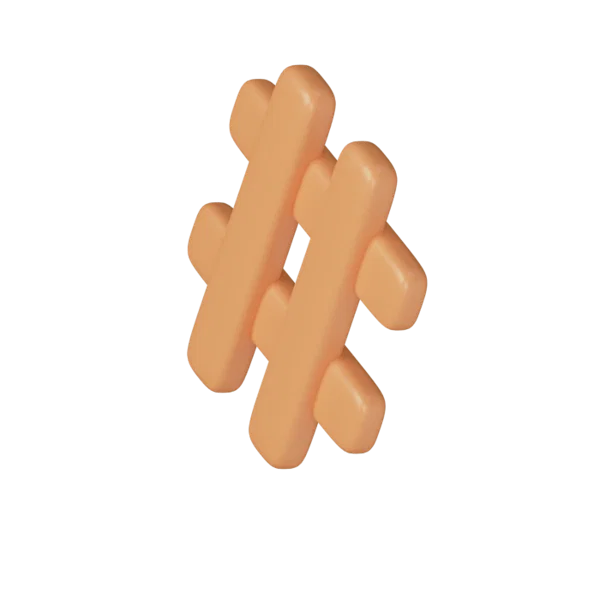 Hash 3D icon, view 5