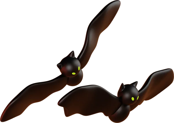 Bat 3D icon, view 4