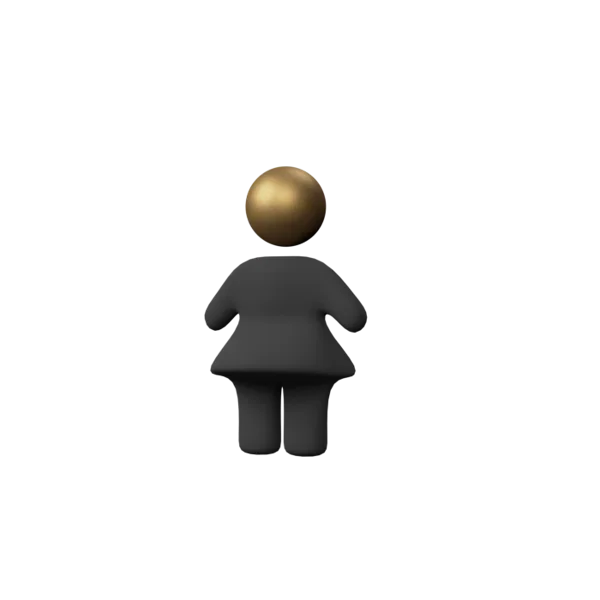 Figure woman 3D icon, view 2