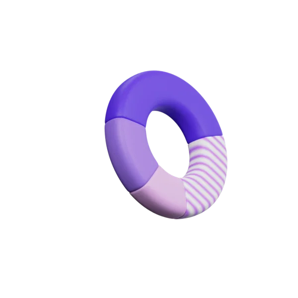 Donut Chart 3D icon, view 3