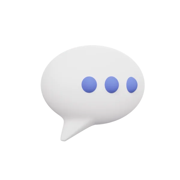 Message bubble 3D icon, view 4