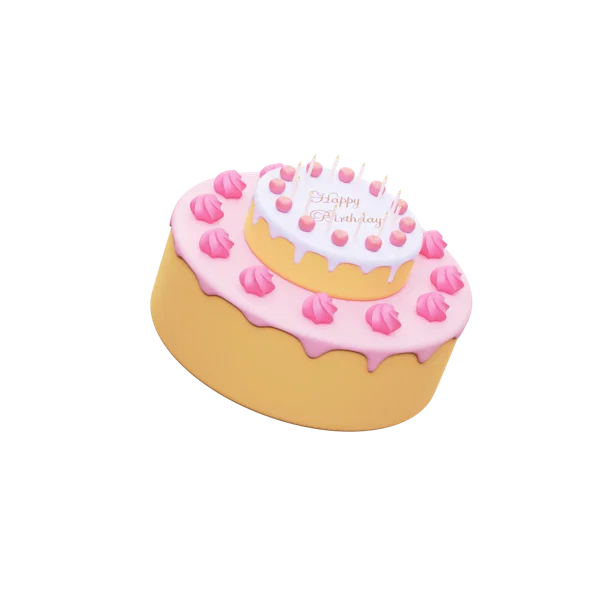 Birthday Cake 3D icon, view 3