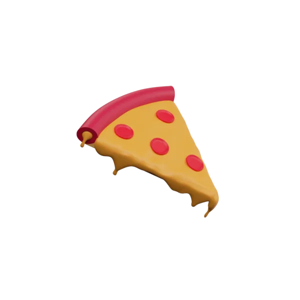 Pizza 3D icon, view 3