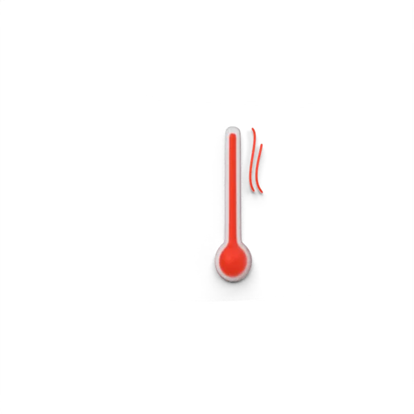 Thermometer high temprature 3D icon, view 3