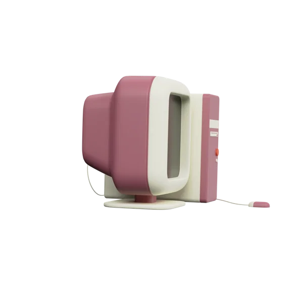 Computer 3D icon, view 3