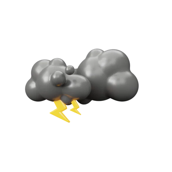 Lightening under Stormyclouds 3D icon, view 2