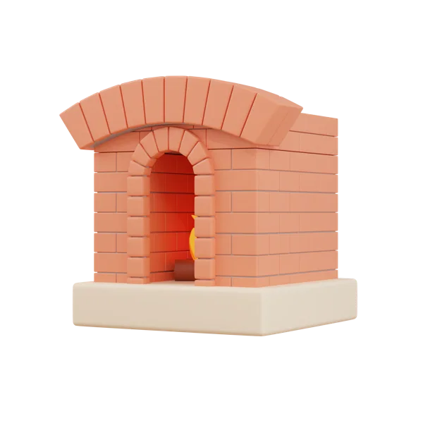 Fireplace 3D icon, view 2