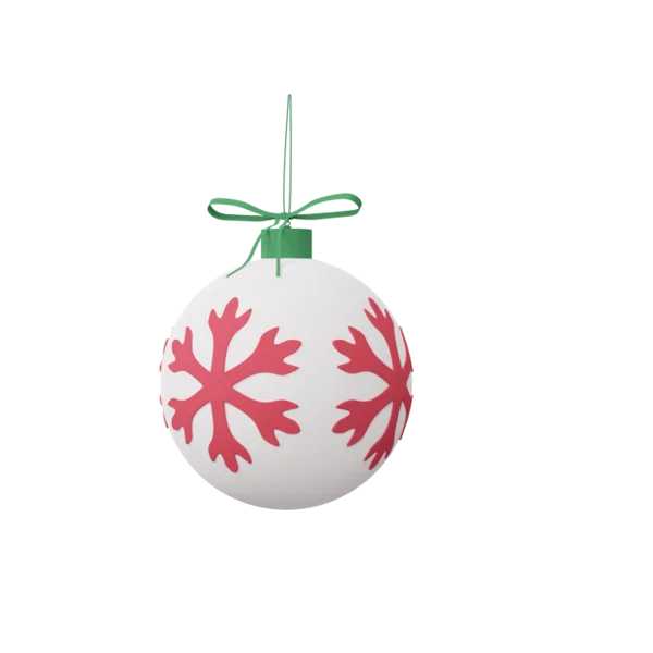 Ball (snowflake) 3D icon, view 2