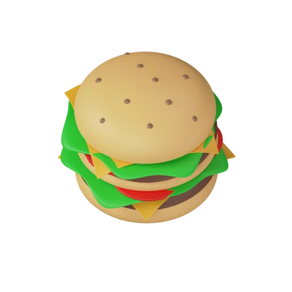 Burger 3D icon, view 5