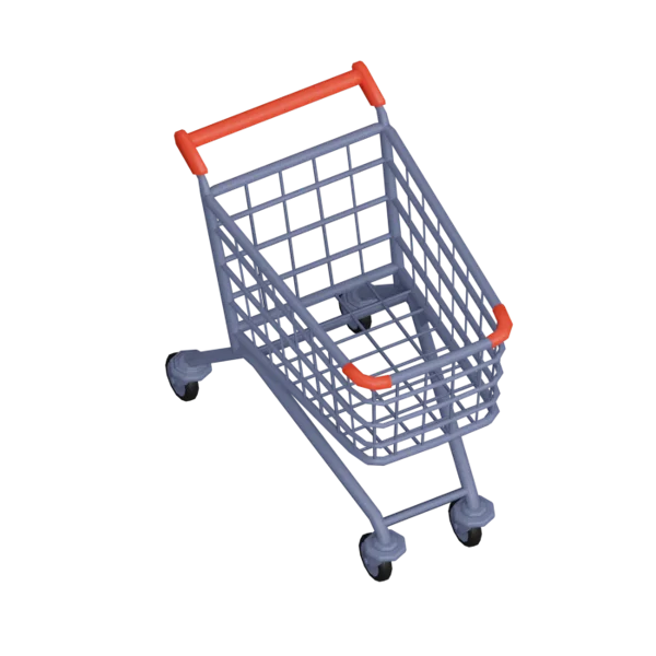 Shopping cart 3D icon, view 4