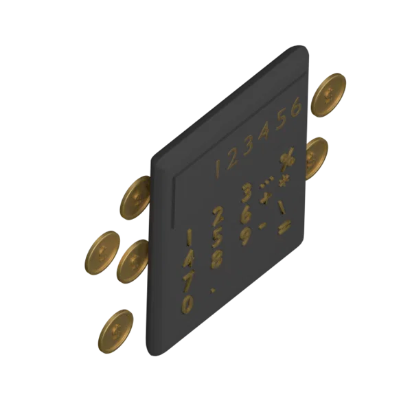 Calculator Coins Graph 3D icon, view 4